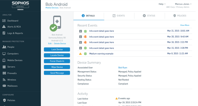 Sophos Central Mobile Control Standard (previously Sophos Cloud Mobile Control)